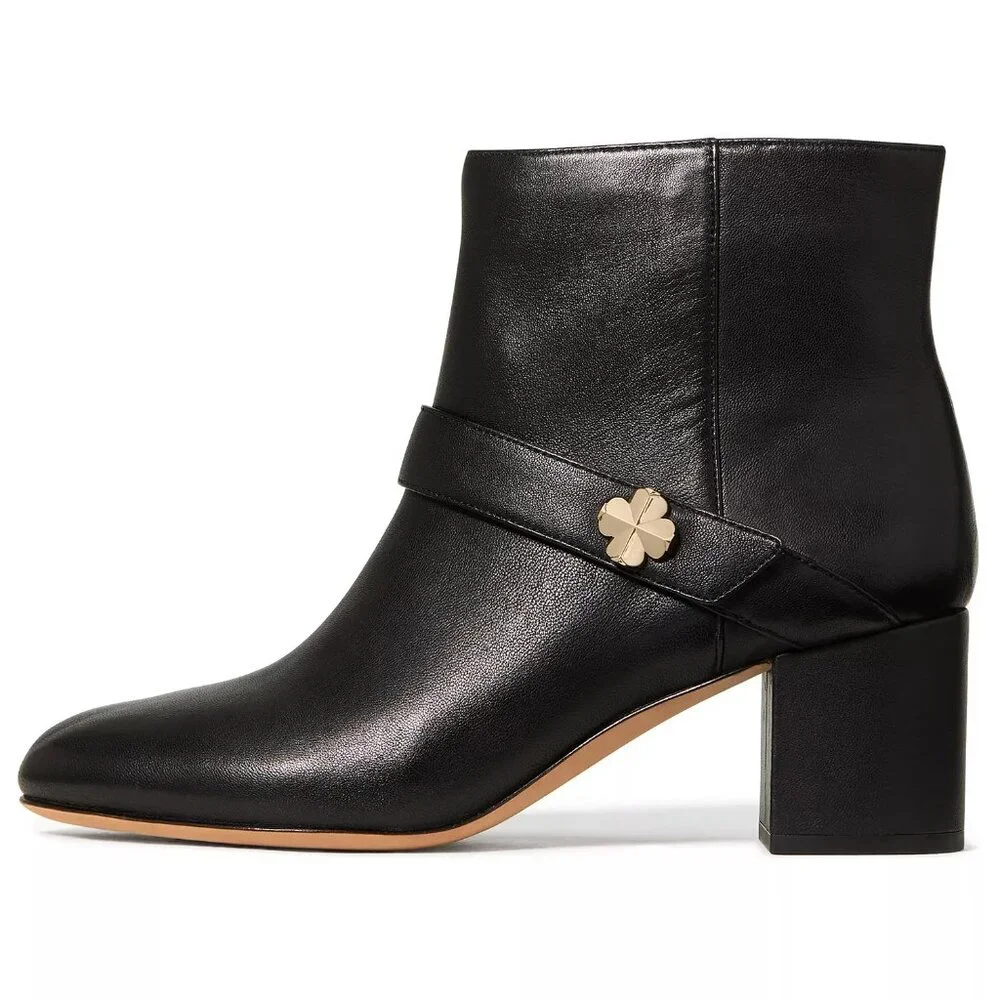 kate spade new york $248 Women's Spade Flower Block Heel Ankle Booties Sz 11 NIB
